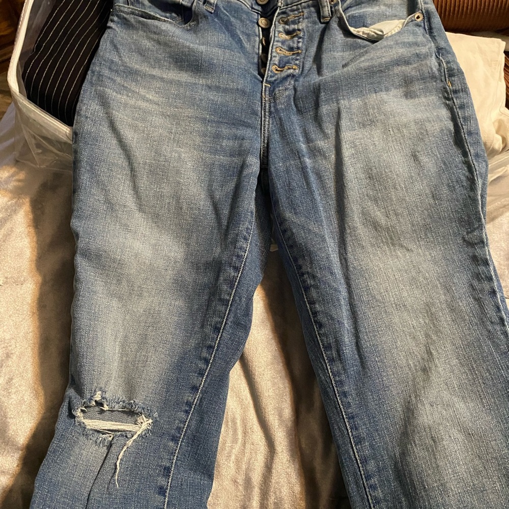 Lucky Brand Blue Distressed High rise Skinny Jeans